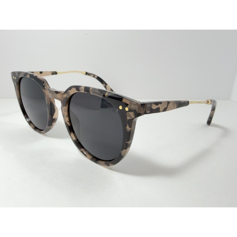I-SEA Ella Polarized Round Cat Eye Sunglasses Light Tortoise Frame Gray Lenses
